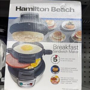 Hamilton Beach Silver and Black Breakfast Sandwich Maker
